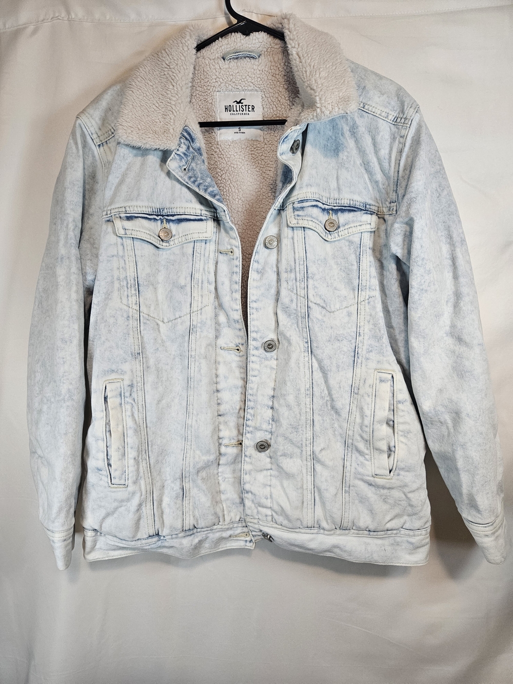 Hollister Light Blue Sherpa-Lined Denim Jacket
